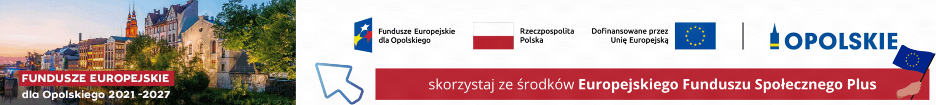 Baner Fundusze Europejskie dla Opolskiego 2021-2027